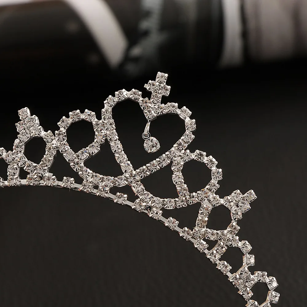 Opaska do włosów dla dzieci kryształowa Tiara opaska do włosów dla dzieci dziewczyna dla nowożeńców Rhinestone księżniczka korona akcesoria do