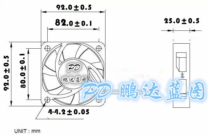 Original AVC 9025 92 MM 90 MM Lüfter 90*90*25mm 92*92*25mm Lüfter für CPU Lüfter DS09225R12H 12 V 0,5 A mit PWM 4pin – Detail 1