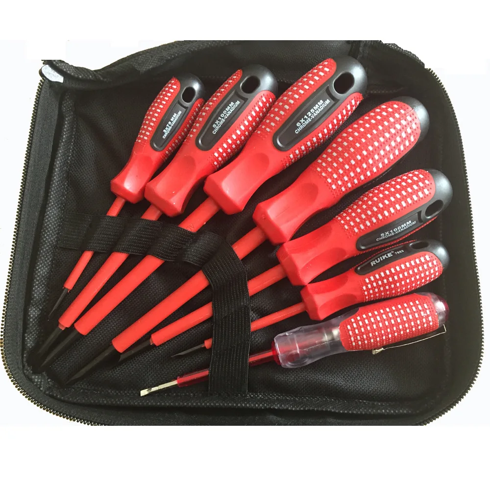 Onnfang 13PC VDE Screwdriver Insulated High Voltage 1000V Durable Special Security CR-V Tool Insulated 7pc Screwdriver optional