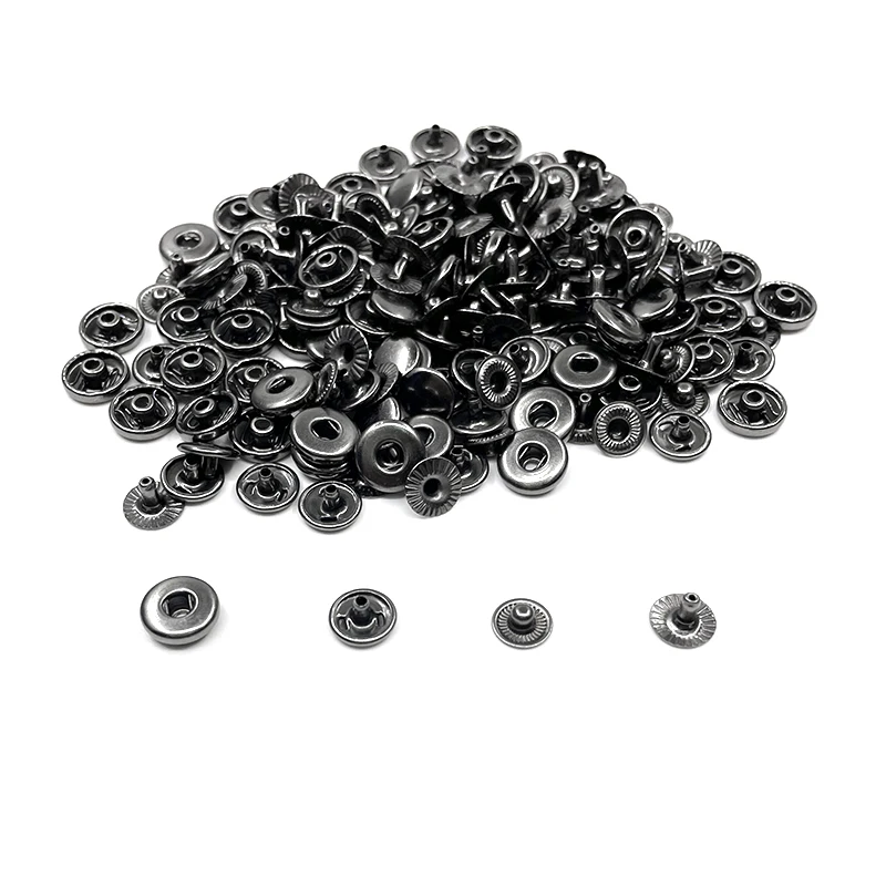 Bottoni automatici da 8mm rivetto riparazione cucito argento/dorato/nero/bronzo chiusura a scatto in metallo chiusura abbigliamento per bambini