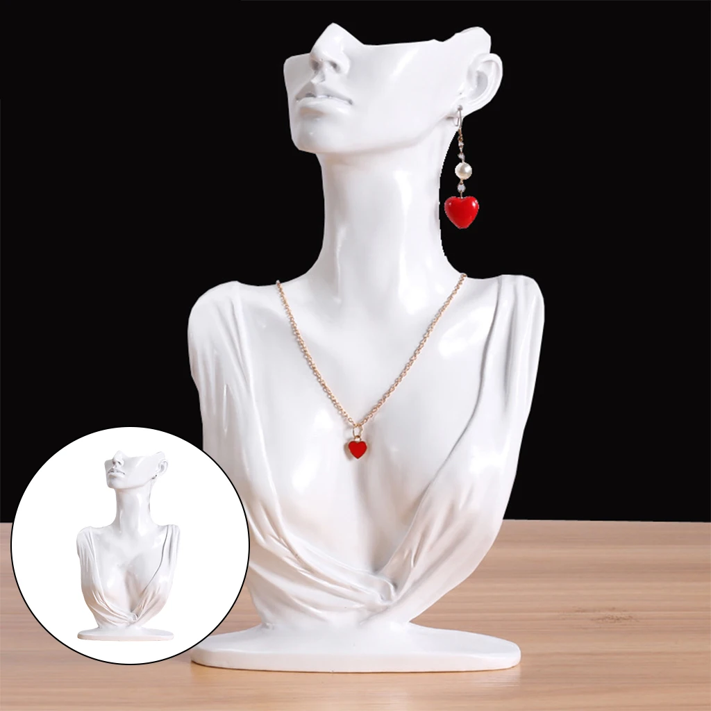 Necklace Earring Display Bust Chain Holder Jewelry Holder Mannequin for Women Personal Use Stable Easy Use Gift