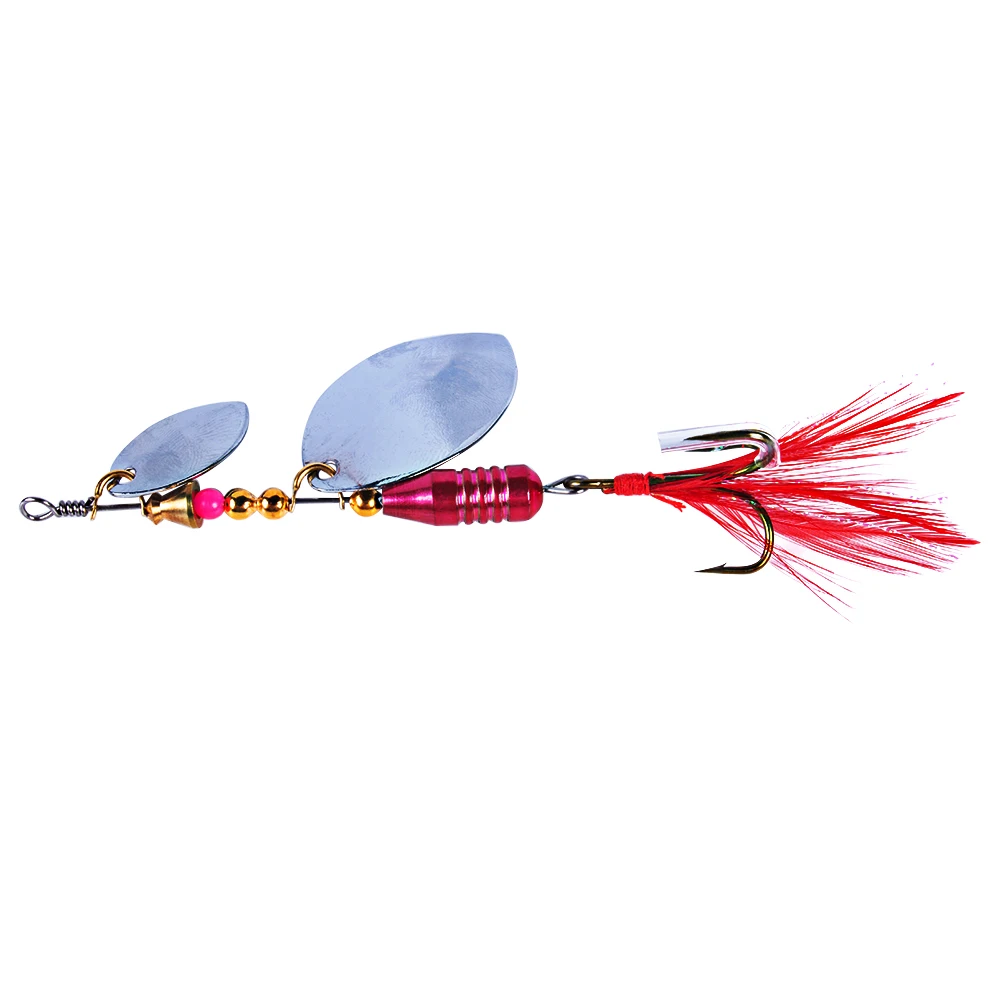 Señuelo cuchara giratorio con pluma – Cebo artificial lubina 9.3cm 10g - imagen 5