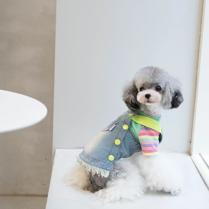 Pets Products Fashion Dog Clothes Cute Denim Dress For Small Puppy