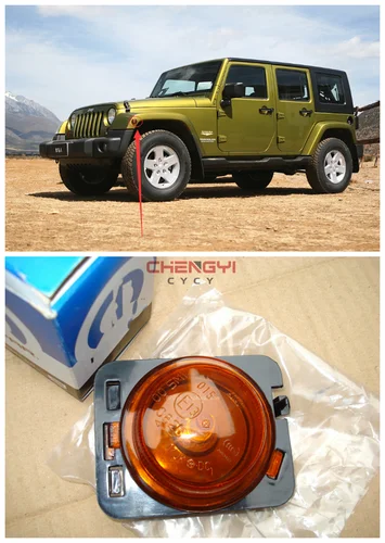 Luz de señal de giro para wrangler-jk 2007-2015, Bombilla lateral de guardabarros delantero lateral, marcador halógeno, 1 unidad