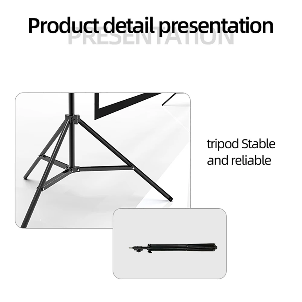 MIXITO Outdoor Office Entertainment Home Foldable Double Tripod Thick Milk Silk Curtain HD Projection Screen