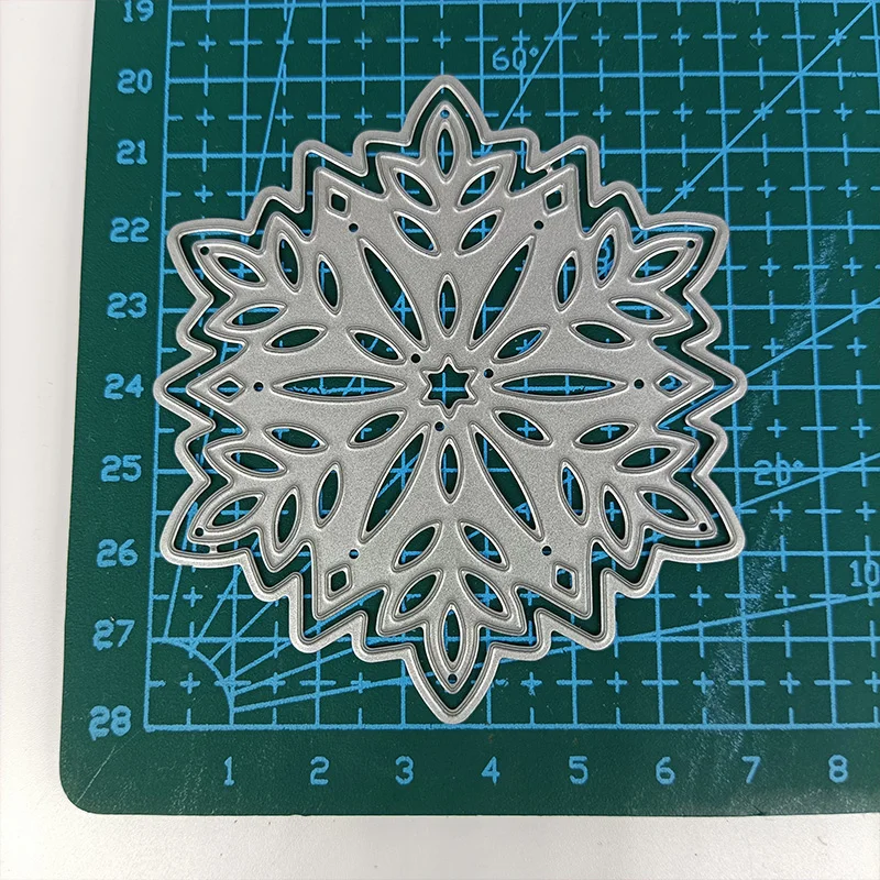 Snowflake Background Frame Metal Cutting Dies Stencils Scrapbook Album Embossing Paper Card Making DIY Handicraft Decor