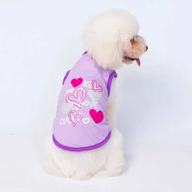 Summer I LOVE MY DADDY MOMMY Dog Vest Pet Dog Clothes For Small Dogs Pets Clothing Cheap Cat Clothing For Dogs Shirt Ropa Perro