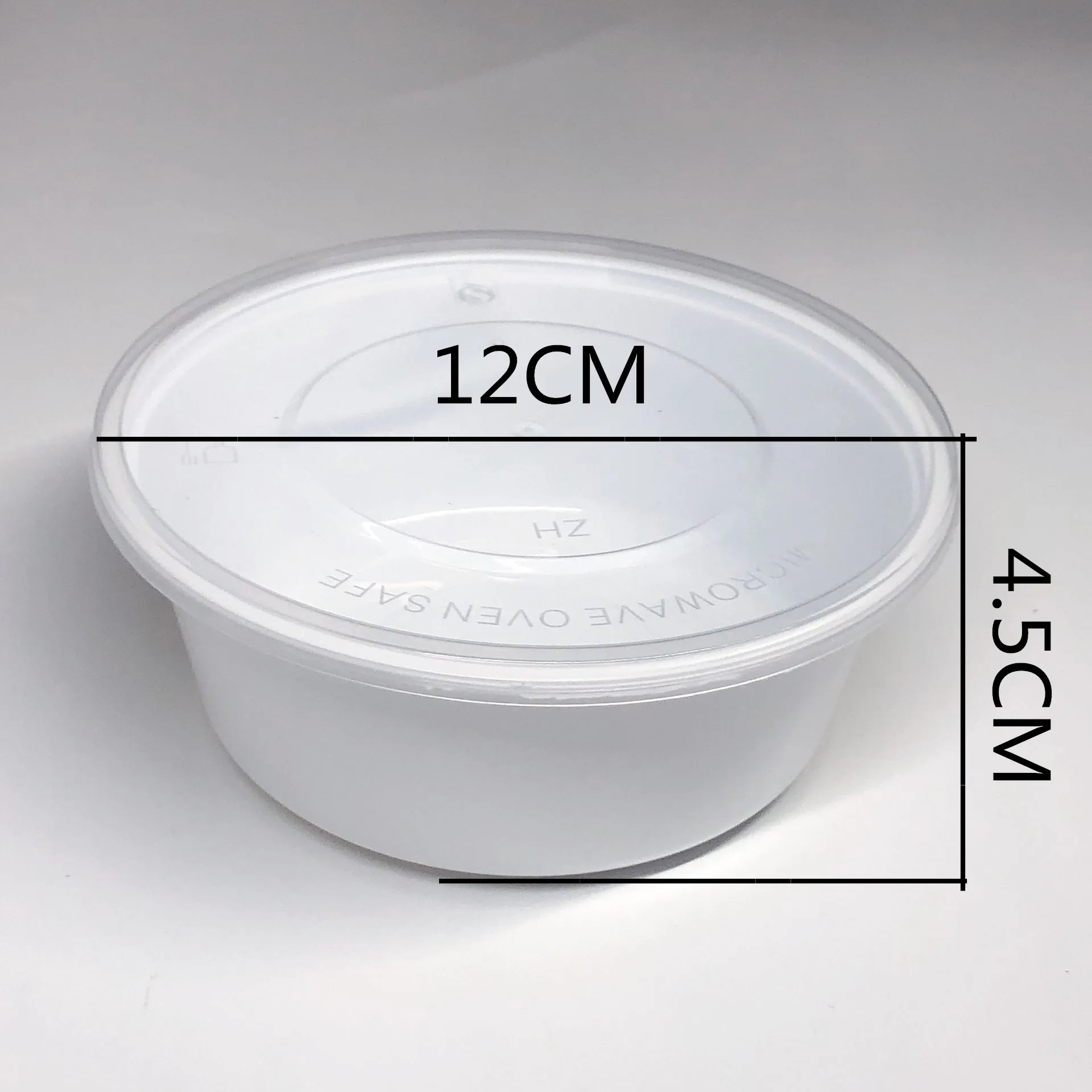 Disposable Plastic Lunch Bowl with Lids, Food Container, Storage Box, Lunch Box, Fruit Packaging Box, White, 10Pcs Set, 300ML