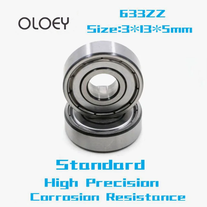 633ZZ 5/10pcs Bearing 633 ZZ Miniature Deep Groove Ball Bearing 3*13*5mm High Precision And Corrosion Resistance Excellent