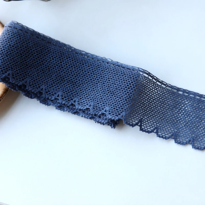 5meters/lot 38mm wide Denim blue cotton laciness cute blue clothing thin cotton lace trim accessories X173