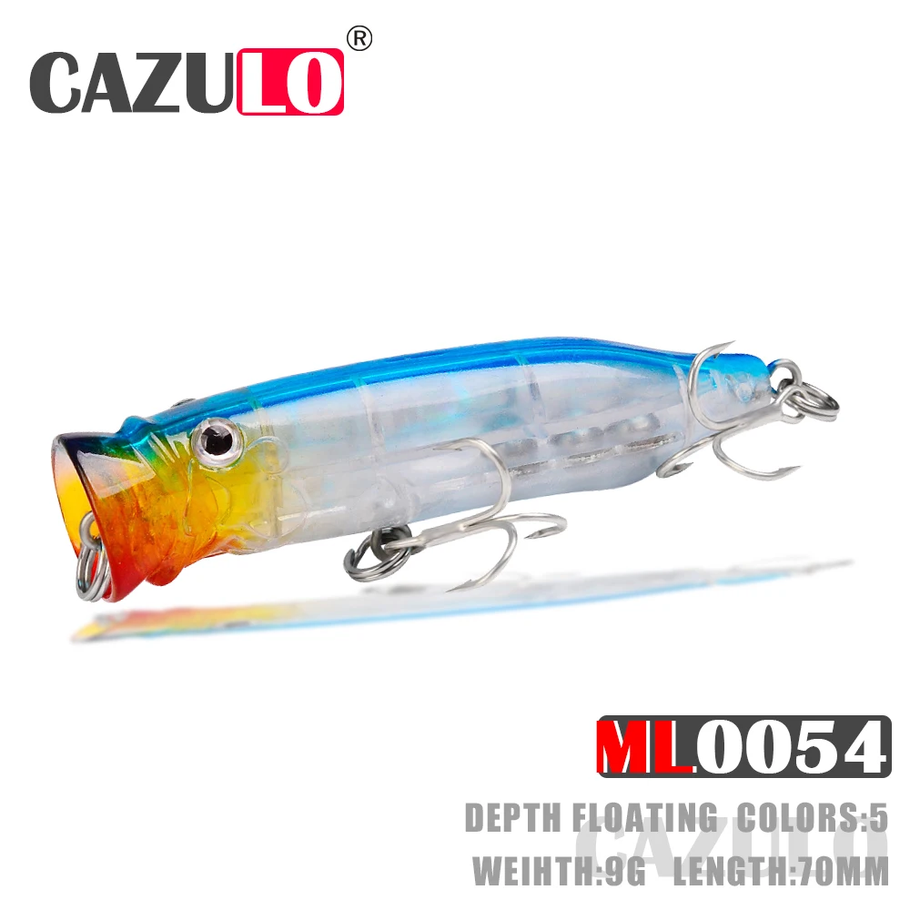 

Floating Popper Fishing Accessories Lure Weights 9g 7cm Topwater Artificial Bait Pesca Wobblers Articulos Pike Fish Goods Leurre