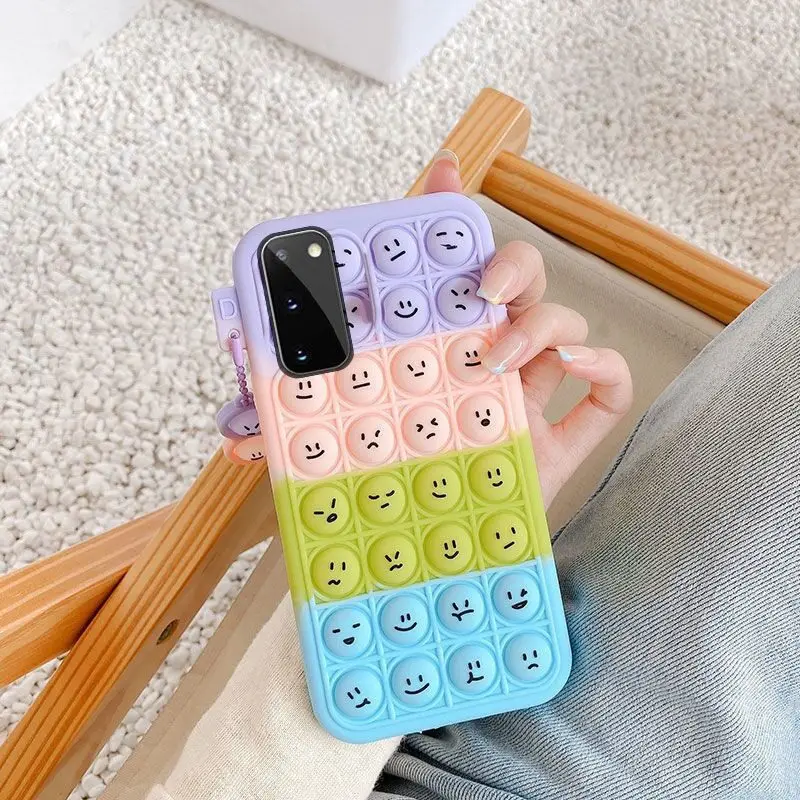 ثلاثية الأبعاد لطيف التعبير بوبيت دفع فقاعة لينة سيليكون الحال بالنسبة شاومي 8 9 10 11 Redmi نوت 7 K40 9A التوحد الحسية تململ غطاء