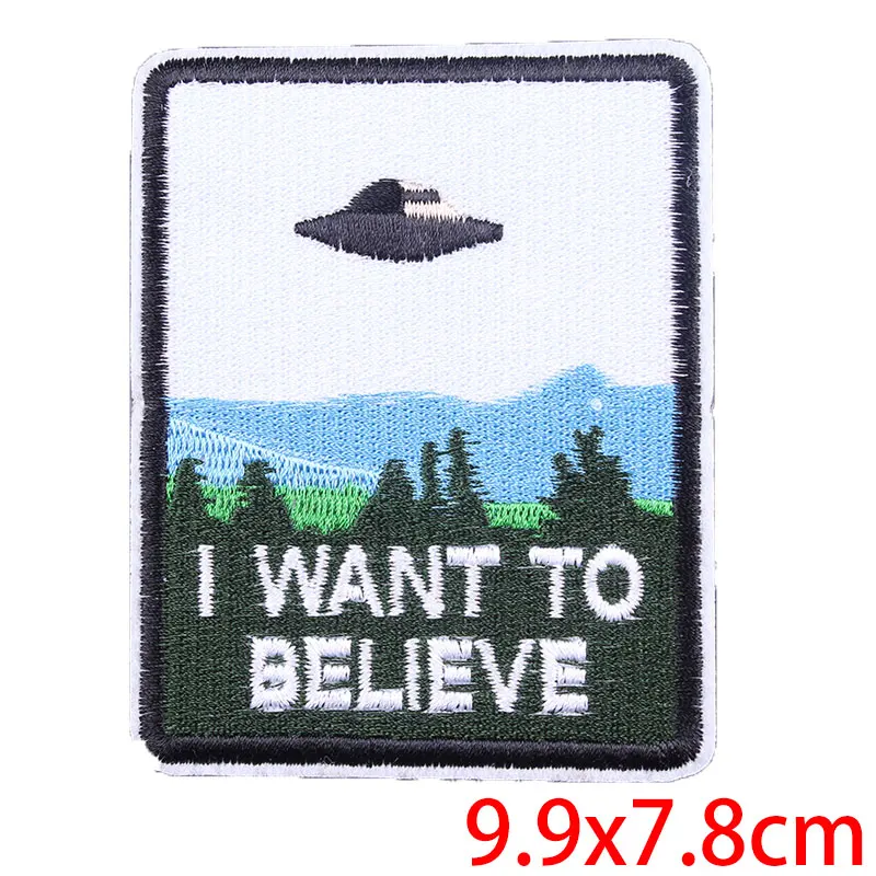 Space Travel Patch Iron On Patches For Clothing Stickers Sewing Patch Embroidered Patches On Clothes Alien UFO Stripe For Jacket