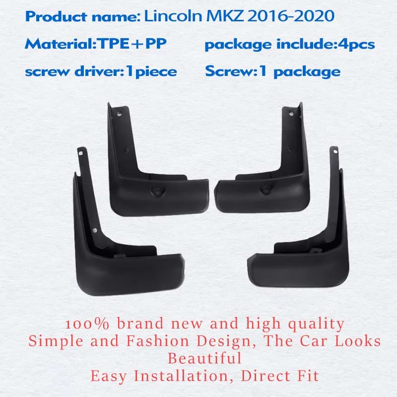 FOR lincoln MKZ 2017-2020 Mudguard Splash Mud Flap Guard Fender Mudguards Car Accessories Auto Styline Front and Rear 4pcs