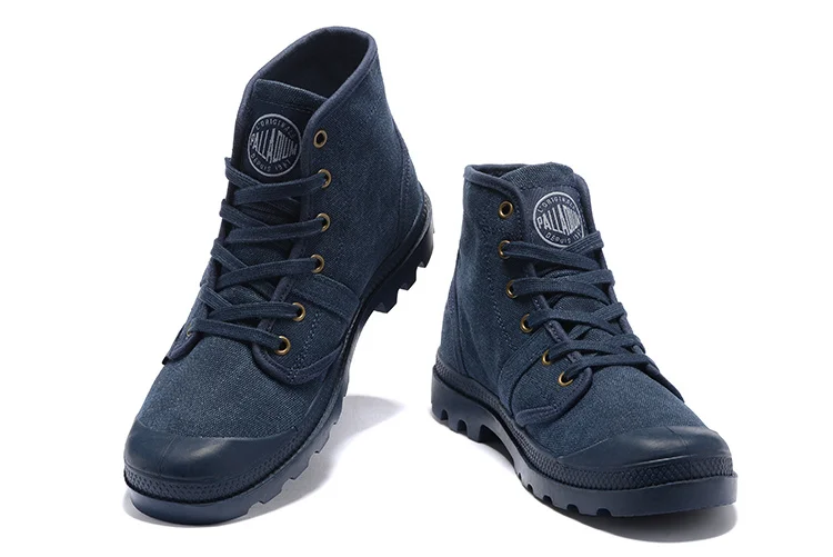 PALLADIUM Pampa Hi 52352 Cowboy blue Sneakers Comfortable High Quality Ankle Boots Lace Up Canvas Men Casual Shoes Size 39-45