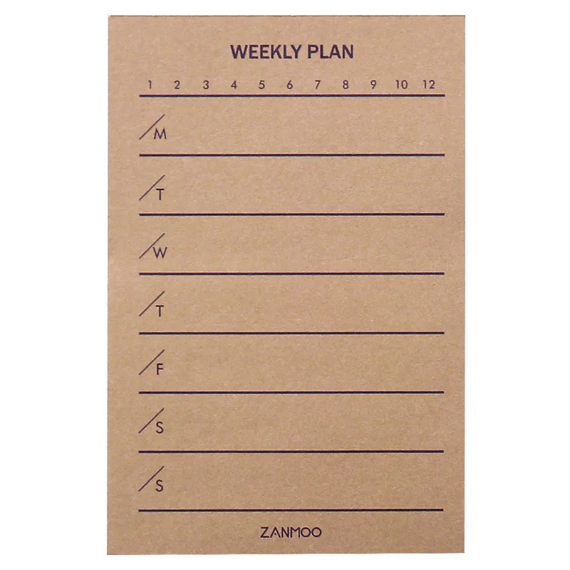 Not Sticky Memo Pads Simple Plan Student Daily Notebook Time Management Learning Label Clocking Schedule Week Planner Office Tag