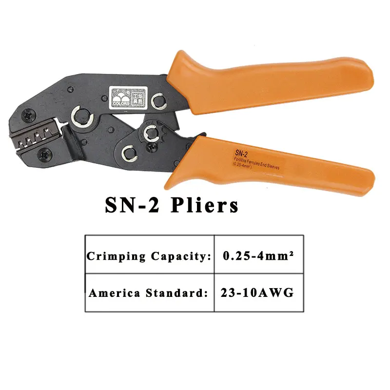 Alicates de mano de prensado autoajustables, herramientas de prensado de terminales de cable eléctrico, Mini tipo 23-11AWG, SN-2, 0,25-4,0mm, envío
