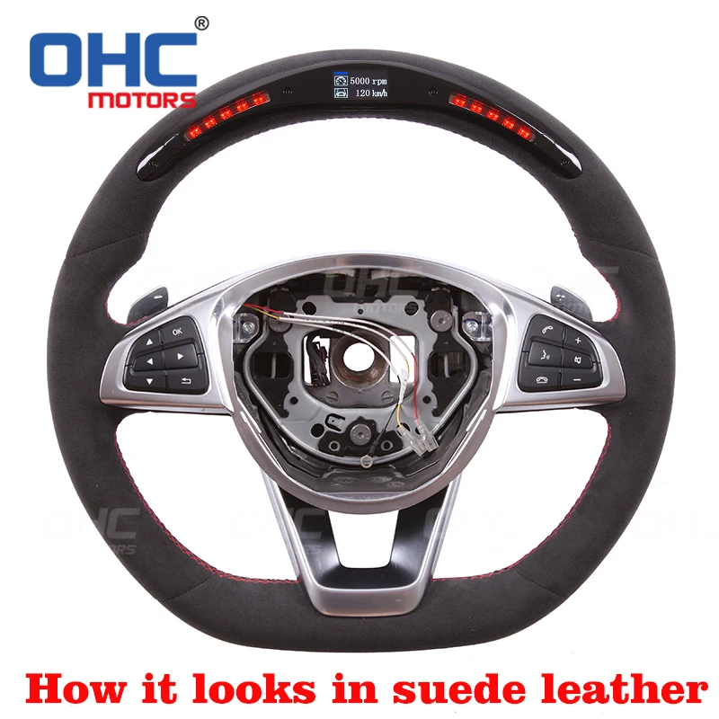 OHC Motors LED Steering Wheel Shift Indicator Screen Kit 20/32 lights LED Digital Display Screen OBD2 Module Kit for All Car