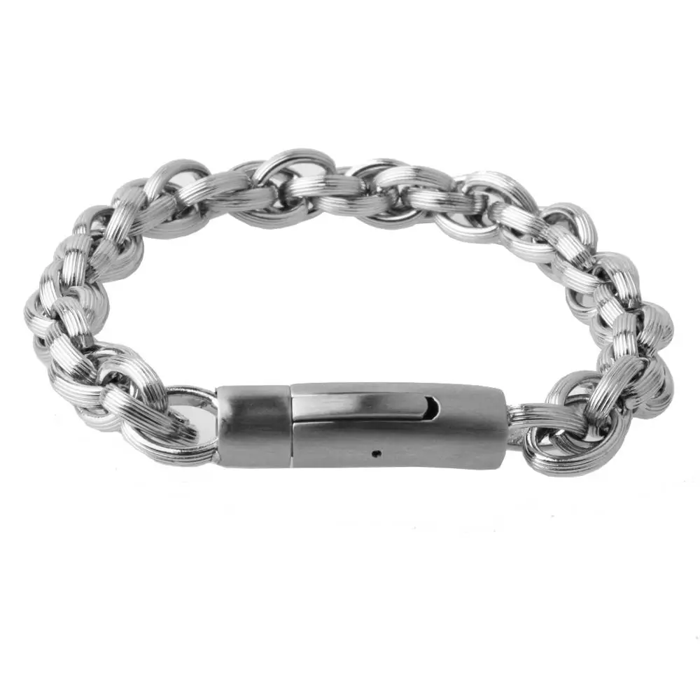 New Design Rolo Spiga Plait Linking Chain Bracelet For Men Punk Stainless Steel Box Hand Chain Wristband Jewelry 22cm