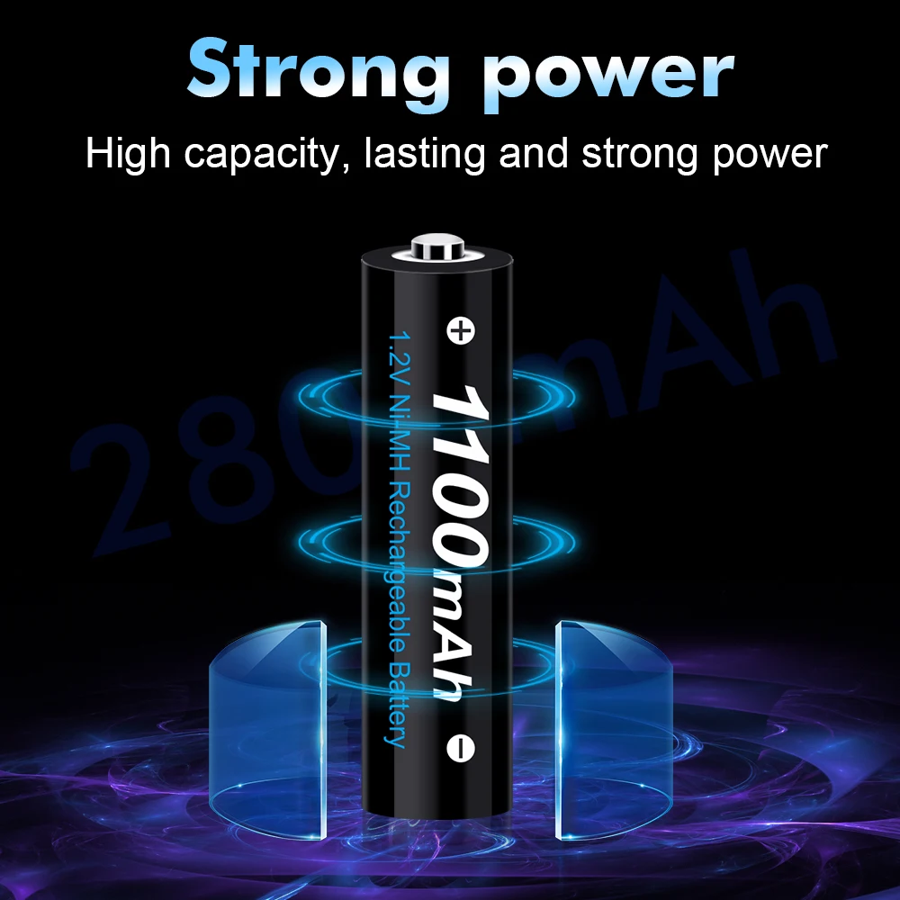 AJNWNM 1.2V Ni-MH AAA batteria AAA batterie ricaricabili AAA 1100Mah