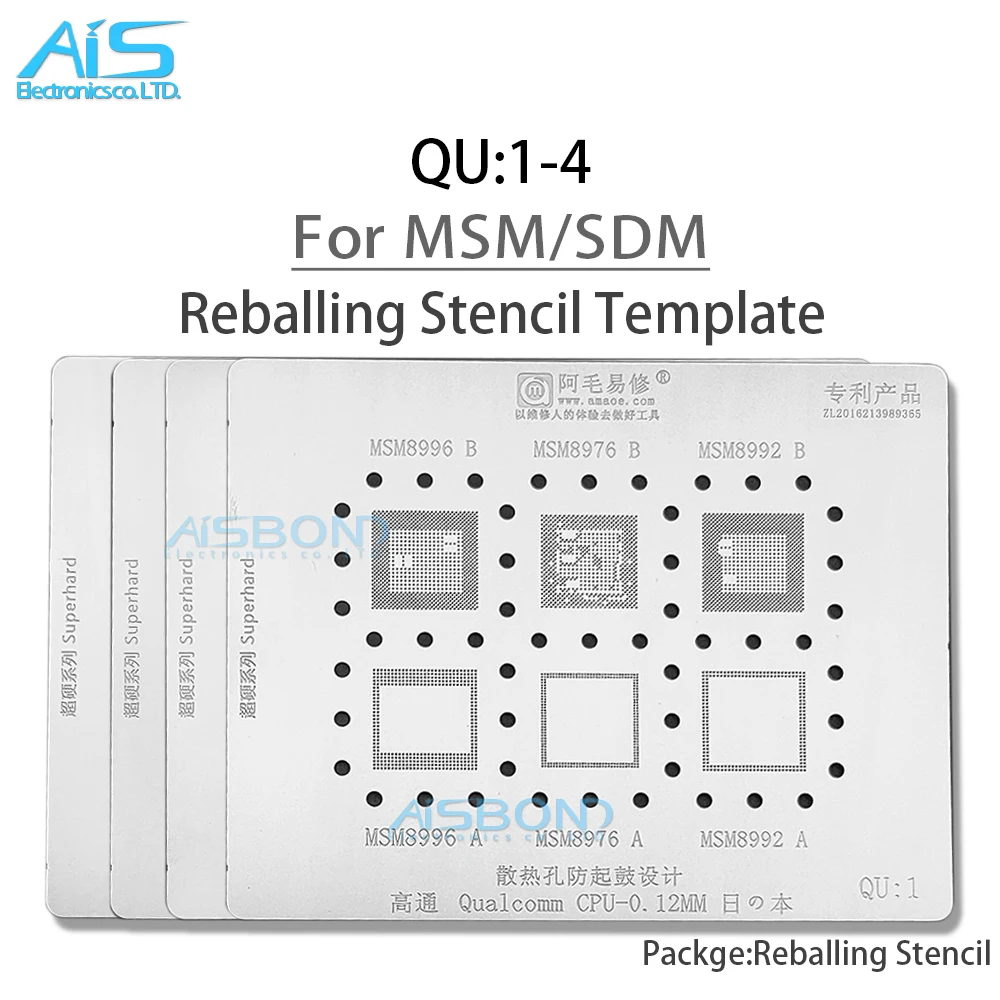 QU1 Cpu Stencil Reballing Voor MSM8996 MSM8976 MSM8992 MSM8994 MSM8953 MSM8937 MSN8998 MSM7225A MSM8928 MSM8940 MSM8960 SDM660