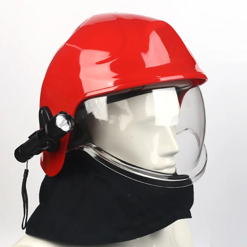 European Forest Fire Insulation Rescue Crash Helmet Mask Head-Mounted Flashlight Flame Retardant Shawl Safety Casco De Seguridad