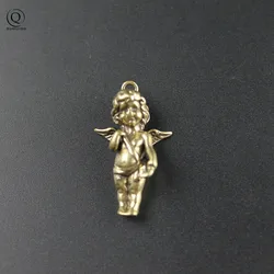 Brass Eros Cupid Couple Keychain Pendant for Necklace Greek Mythology God of Love Angel Key Chain Hanging Charms DIY Accessories