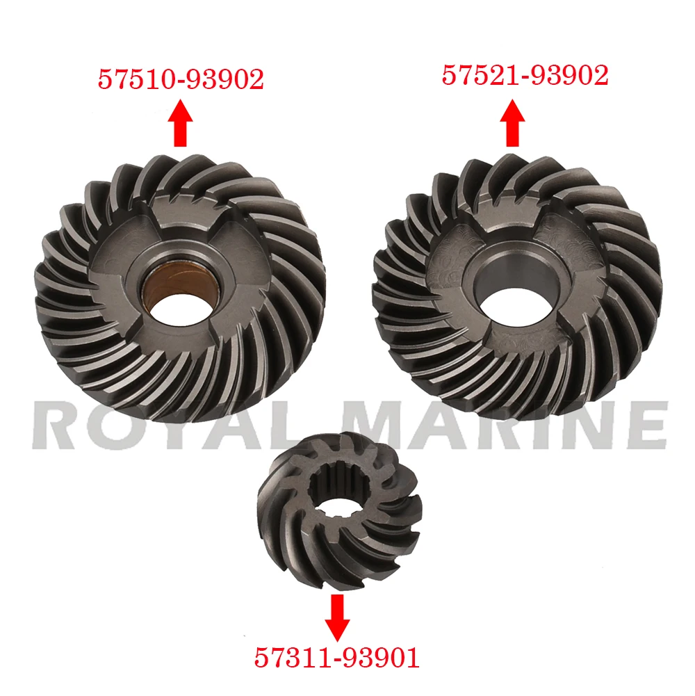 Outboard Engine 57311-93901 Pinion & 57521-93902 Reverse & 57510-93902 Forward Gear for Suzuki 9.9HP 15HP DT DF 3 piece gear set