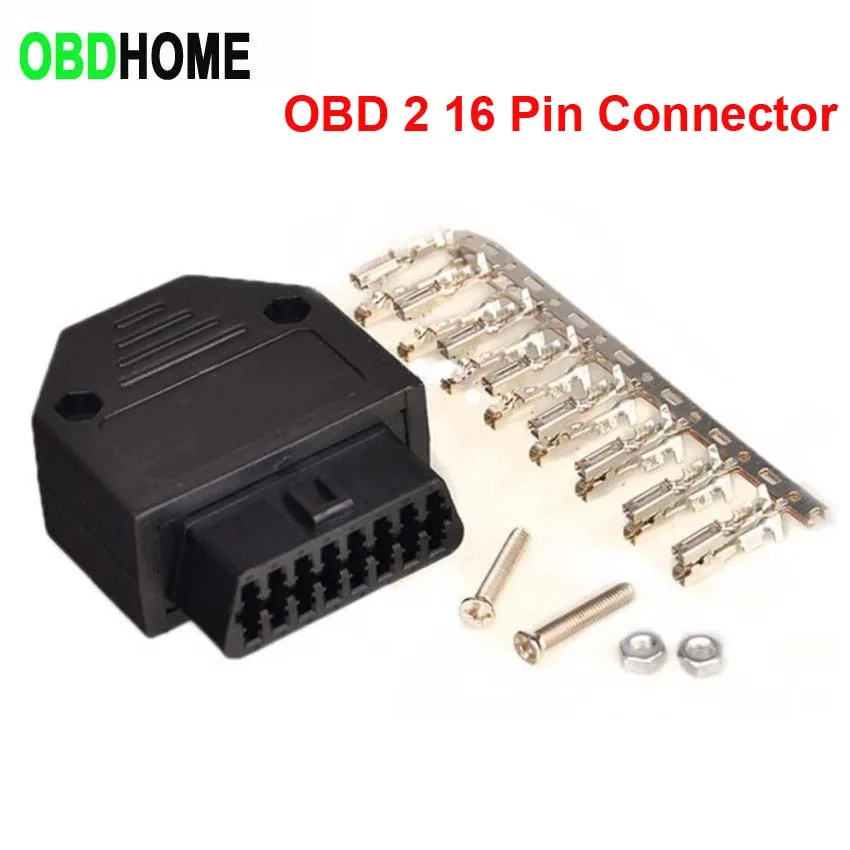 Universal J1962F OBD2 16 Pin Female Connector Car Diagnostic Plug OBD 16pin Female Connector Plug + Shell + Terminal + Screw