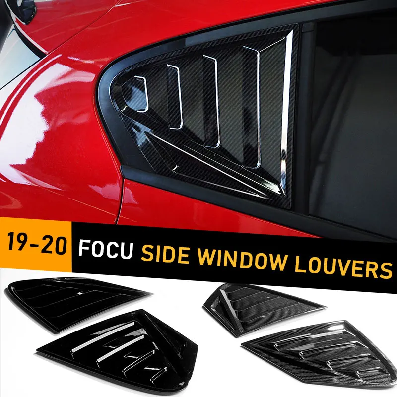 For Ford Focus ST-LINE MK4 Window Side Louvers Vent Hatchback 2019 2020 Car Accessories ABS Trim Frame Carbon Fiber Style 2021+