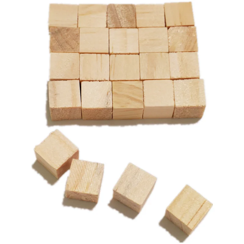 50pcs 10mm Unfinished Wooden Cubes Wooden Square Blocks Ornaments for Crafts Alphabet Blocks Number Cubes or Puzzles Making