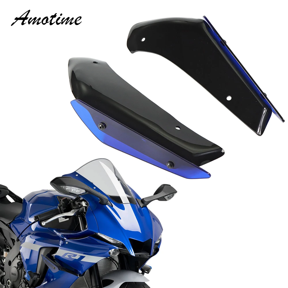 For YAMAHA YZF-R1 YZF R1 2020 2021 2022 2023 2024 Motorcycle Fairing Parts Aerodynamic Wing Kit Fixed Winglet Fairing Wing