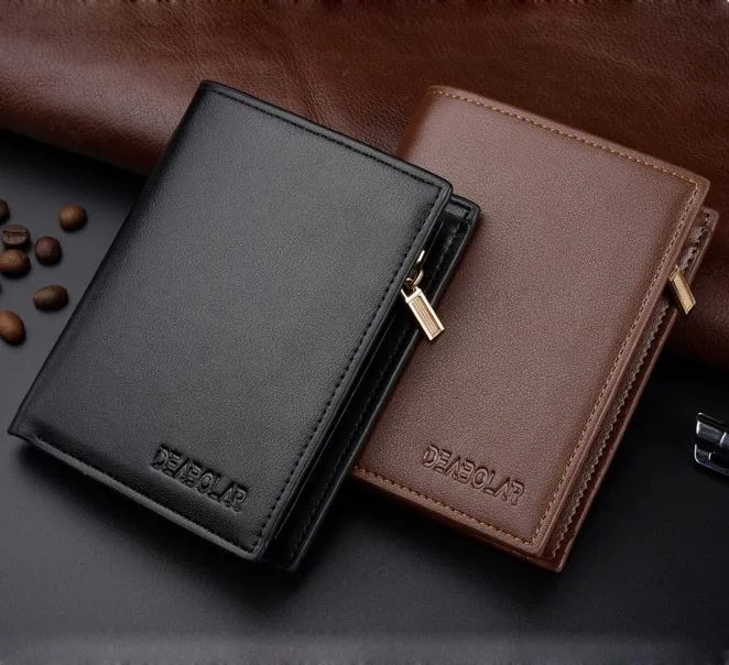 2020 New Men Wallets Short Leather Pu Purse Mens Zipper Money Bag Card Holder Porte Feuille Leather Coin Pocket Billetera Male