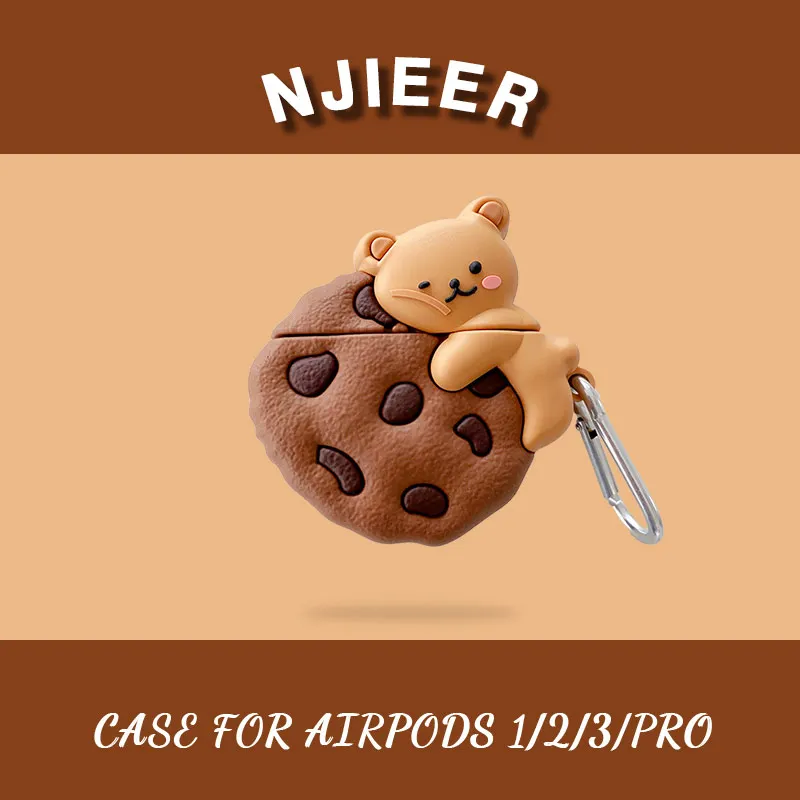 

Funny 3D Cartoon Bear Wireless Earphone Case For Apple Airpods 1 2 Pro Cute Silicone Charging Headphones Cover for Airpods Pro
