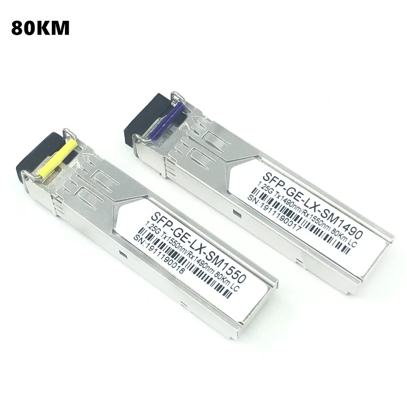 Волоконно-оптический модуль LC SFP 1,25G LC 20/40/60/80/100KM 1310/1490 нм, одноволоконное строение SFP для ONU OLT