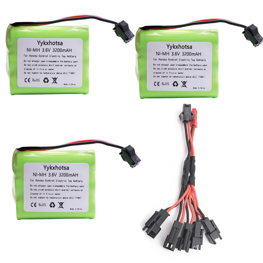 3.6V NiMH Battery M model with cable For Rc toy Car Tank Trains Robot Boat Gun Ni-MH AA 3200mah 3.6V high capacity NI-MH Battery