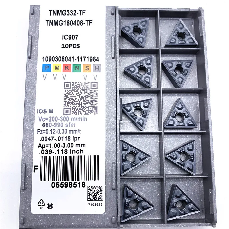 

TNMG160408 TF IC907 / IC908 внешние токарные инструменты карбидная вставка TNMG 160408 токарный резак инструмент Tokarnyy токарная вставка