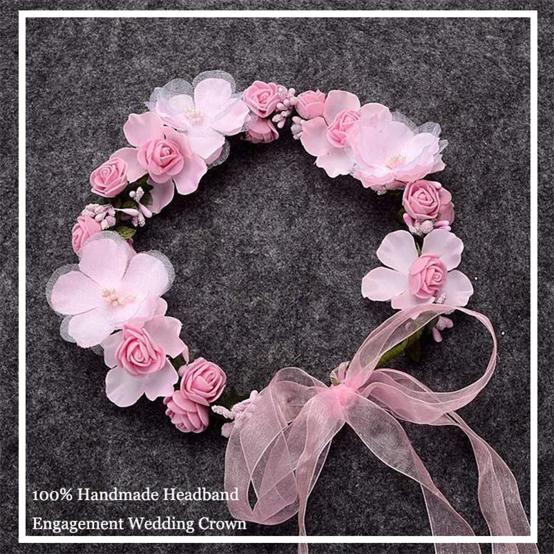 CC Flower Headband Hairbands Hair-Jewelry Wedding Hair Accessories for Women Crown Tiara Party Beach Headdress Fine Gift TS054