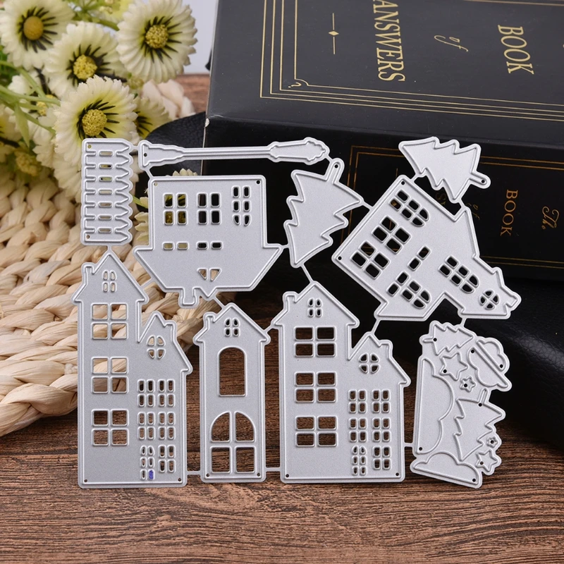 Christmas House Cutting Dies Stencil DIY Scrapbooking Embossing Paper Card Decor