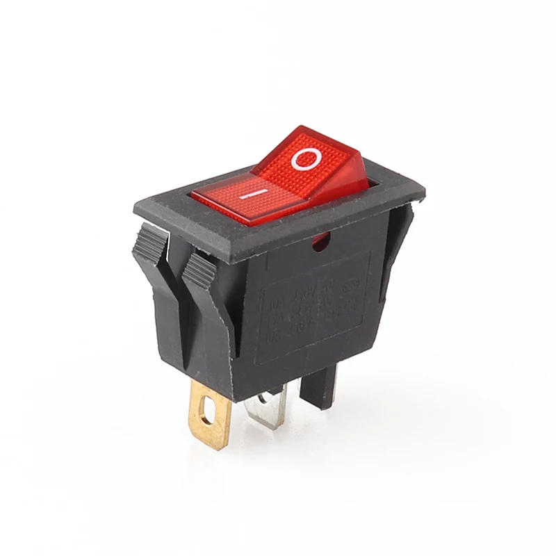 KCD3-101NBV 3PIN Boot Rocker Switch Red Spst Ⅰ/0 On Off Rocker Positie Schakelaar