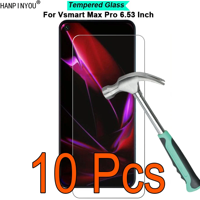 

10 шт./лот для Vsmart Max Pro 6,53 "новая твердость 9H 2.5D ультратонкая закаленная защитная пленка из закаленного стекла