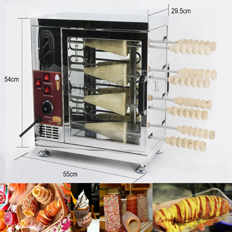 Popular Hungary chimney cake oven commercial automatic electric chimney roll cake oven bread roll machine 110v 220v