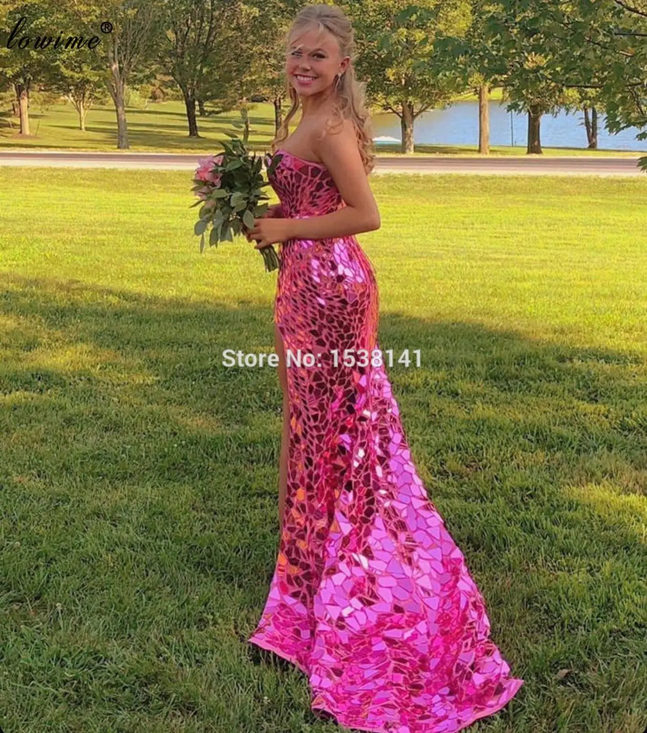 Pink Shiny Prom Dresses 2020 Strapless Mermaid Sexy Cocktail Dresses Women Party Night Turkish Couture Gowns Vestidos De Fiesta