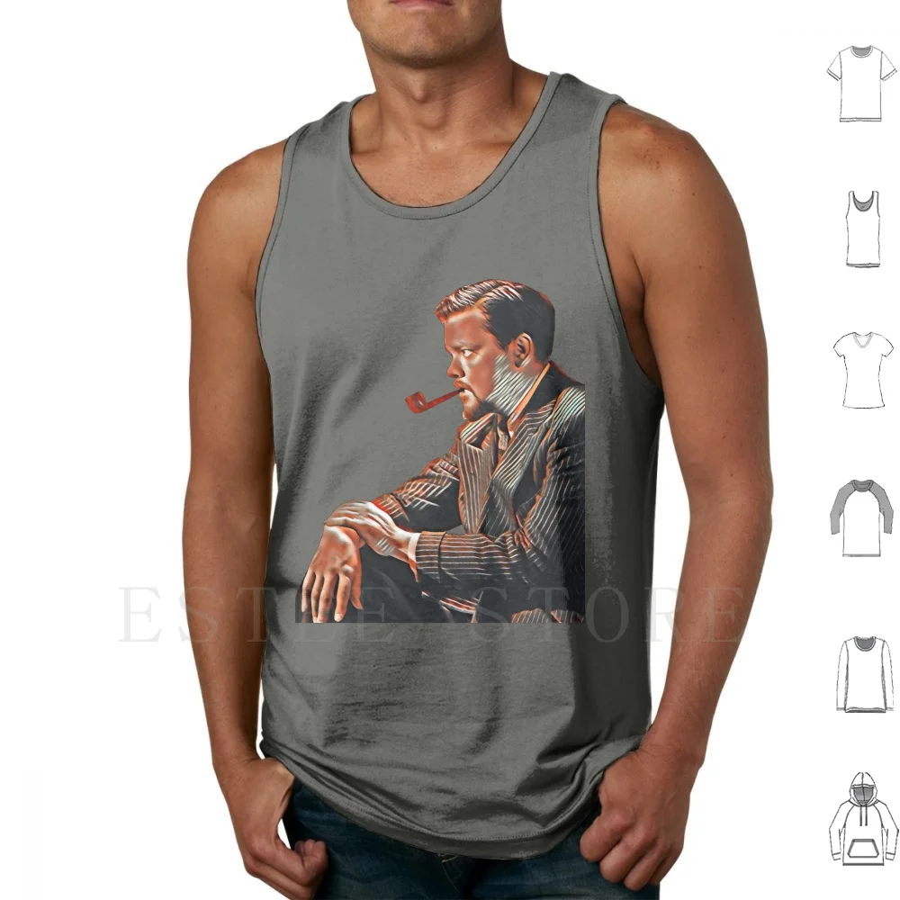 Young Orson Welles Smoking A Pipe Design Tank Tops Vest Sleeveless Orsonwelles Orson Wells Caesar Film Movie Director