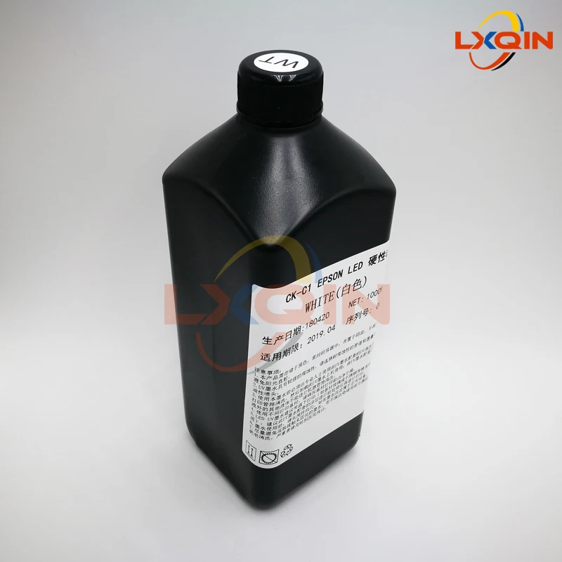 LXQIN 1000ml LED UV Ink for Hard Material for Epson XP600/DX5/DX7 Head for Thunderjet Infiniti Flatbed Inkjet Printer Hard Ink