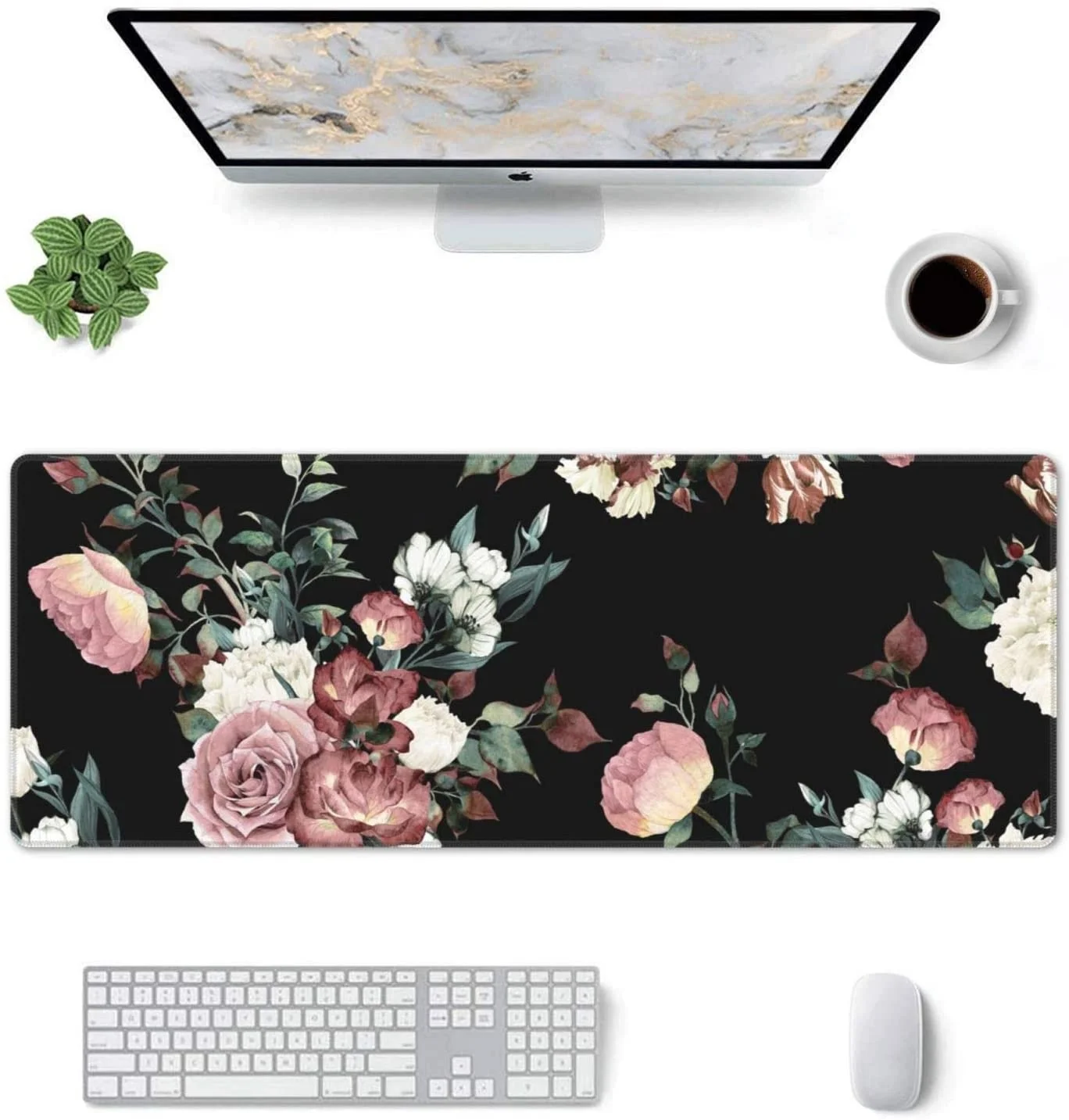 Mouse Pad Gamer Computer HD XXL Desk Mats MousePads Retro Flowers Carpet Natural Rubber Laptop Anti-slip Mouse Mat Table Mat