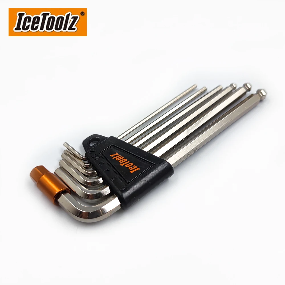 IceToolz Original 36Q1 Hex Key Wrench Set Cr-V Steel 2x2.5x3x4x5x6x8mm/4x5x6mm Ball-ended Bicycle Repair Tools Cycling Parts