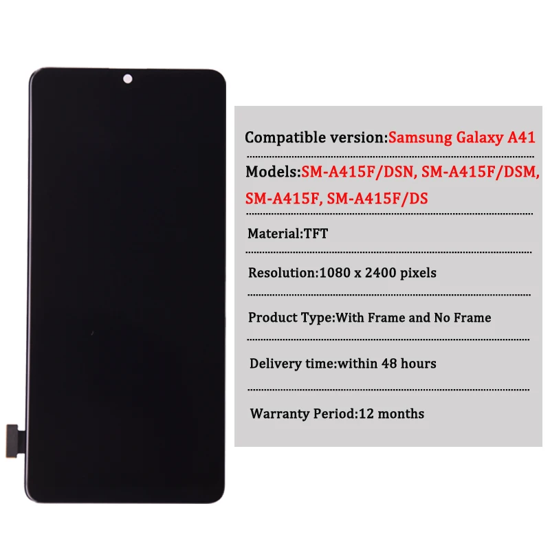 Display For Samsung Galaxy A41 A415 LCD Touch Screen Digitizer Assembly Replacement Part For SM-A415F SM-A415F/DS LCD Repairment