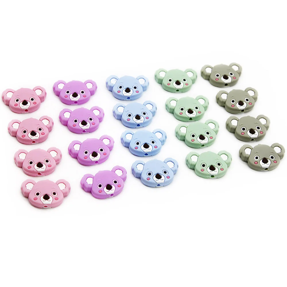 10 koala silicone jewelry chewing care beads DIY baby teething pacifier chain toy accessories baby supplies