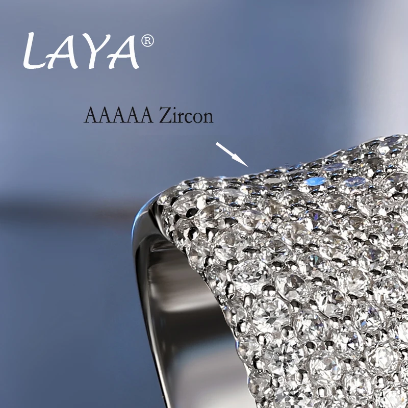 LAYA 925 Sterling Silver NEW Fashion High Quality Zircon Vintage Trendy Ring Gift Luxury Classic Jewelry For Women\'s Wedding